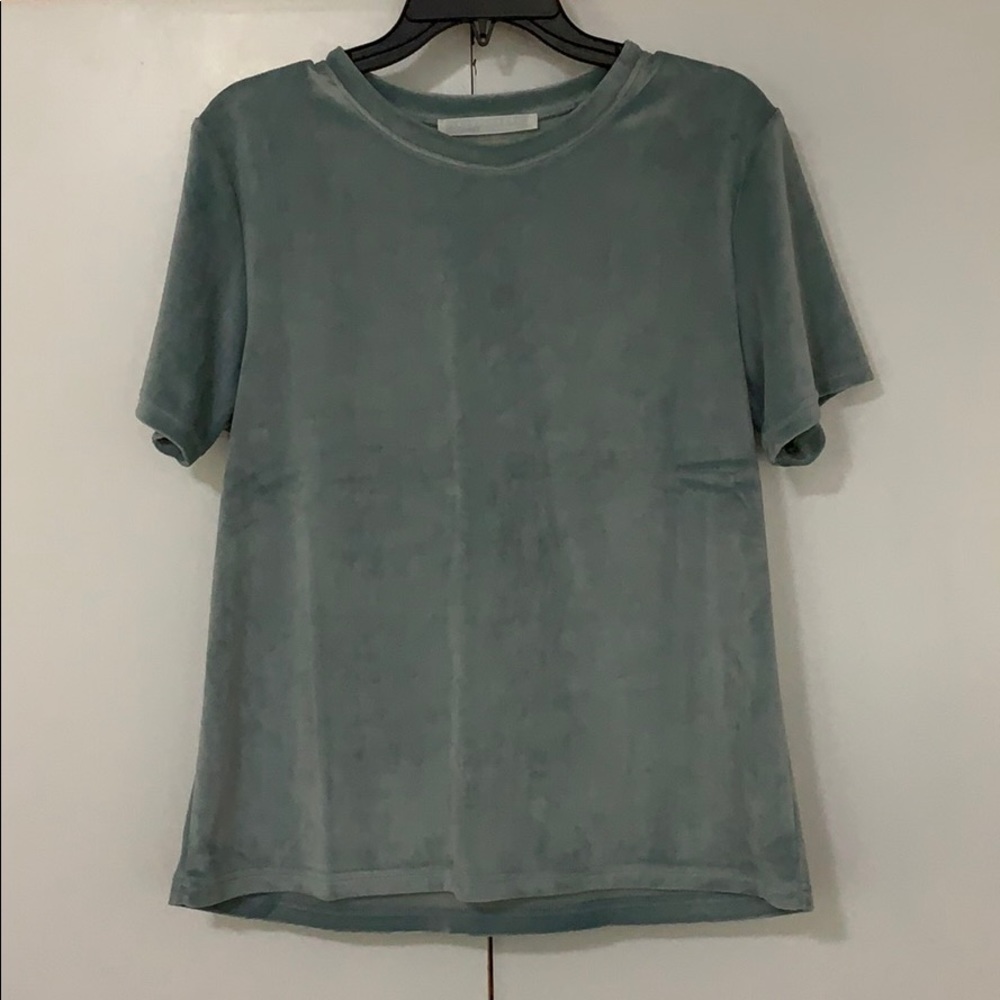 Light blue velvet top